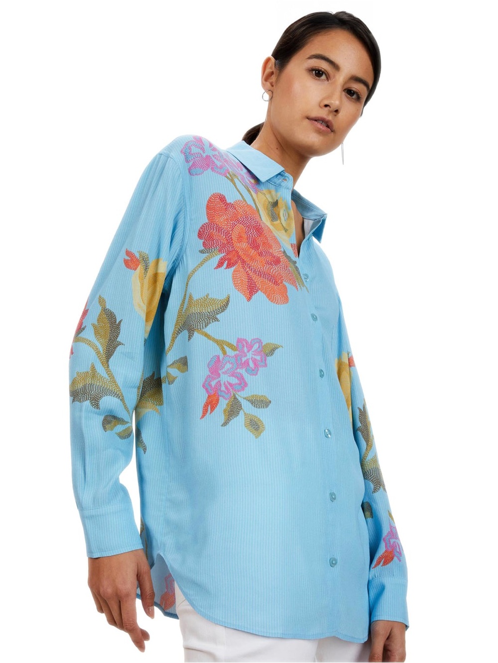 Indie Designer The Kit Pop Floral Button Down Relaxed Fit M
